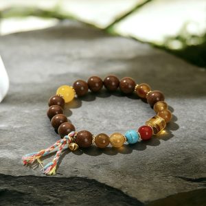 Oriental Aromatherapy Herbal Bead Bracelet – Tibetan Ginseng Formula | Natural Herbal & Crystal Beads | Vitality Protection&Boost Energy