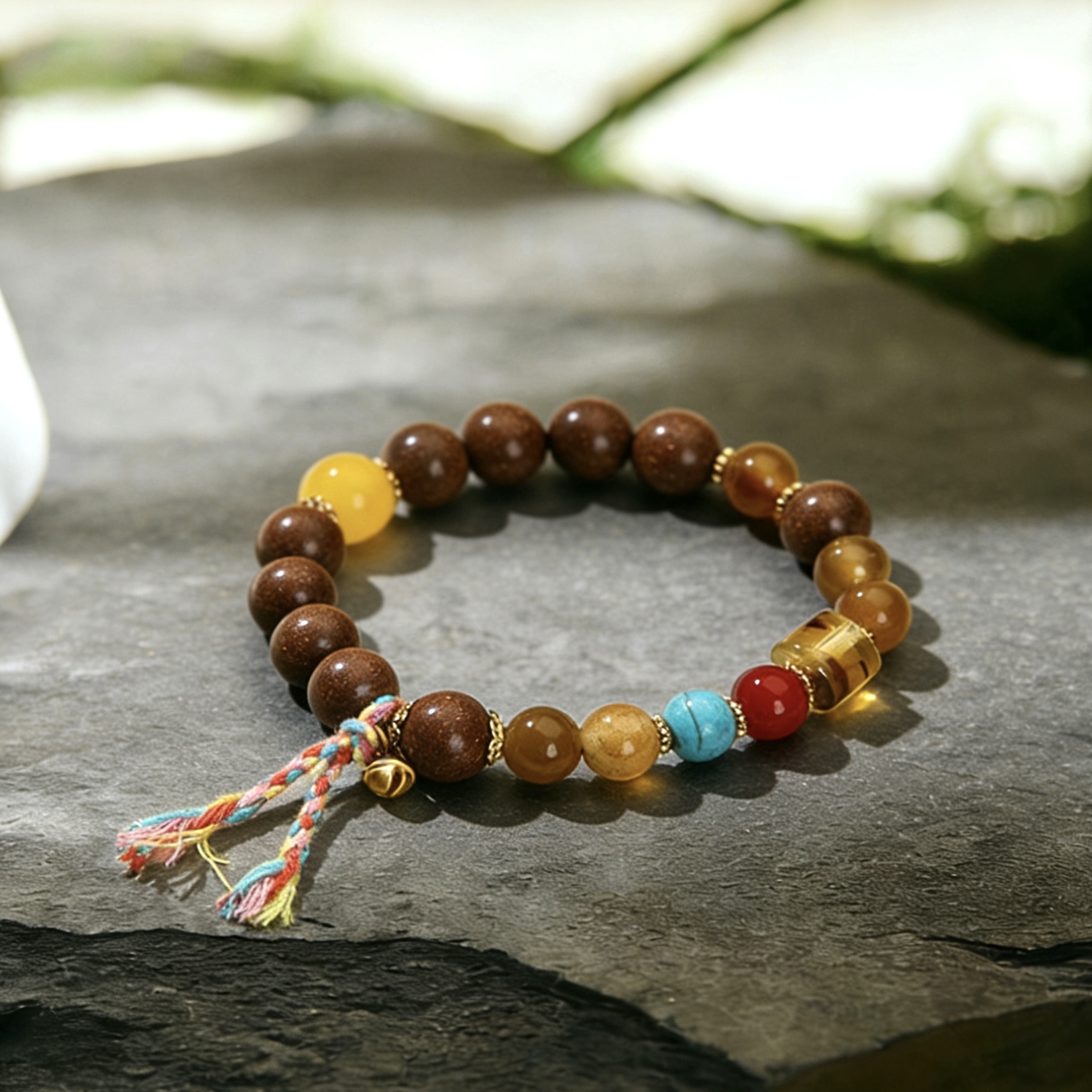 Oriental Aromatherapy Herbal Bead Bracelet – Tibetan Ginseng Formula | Natural Herbal & Crystal Beads | Vitality Protection&Boost Energy