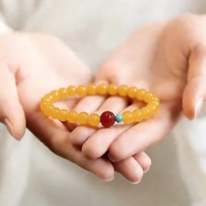 [山悦]Chinese Agate Turquoise Bracelet |Mental Clarity,Courage Boost andGood Fortune